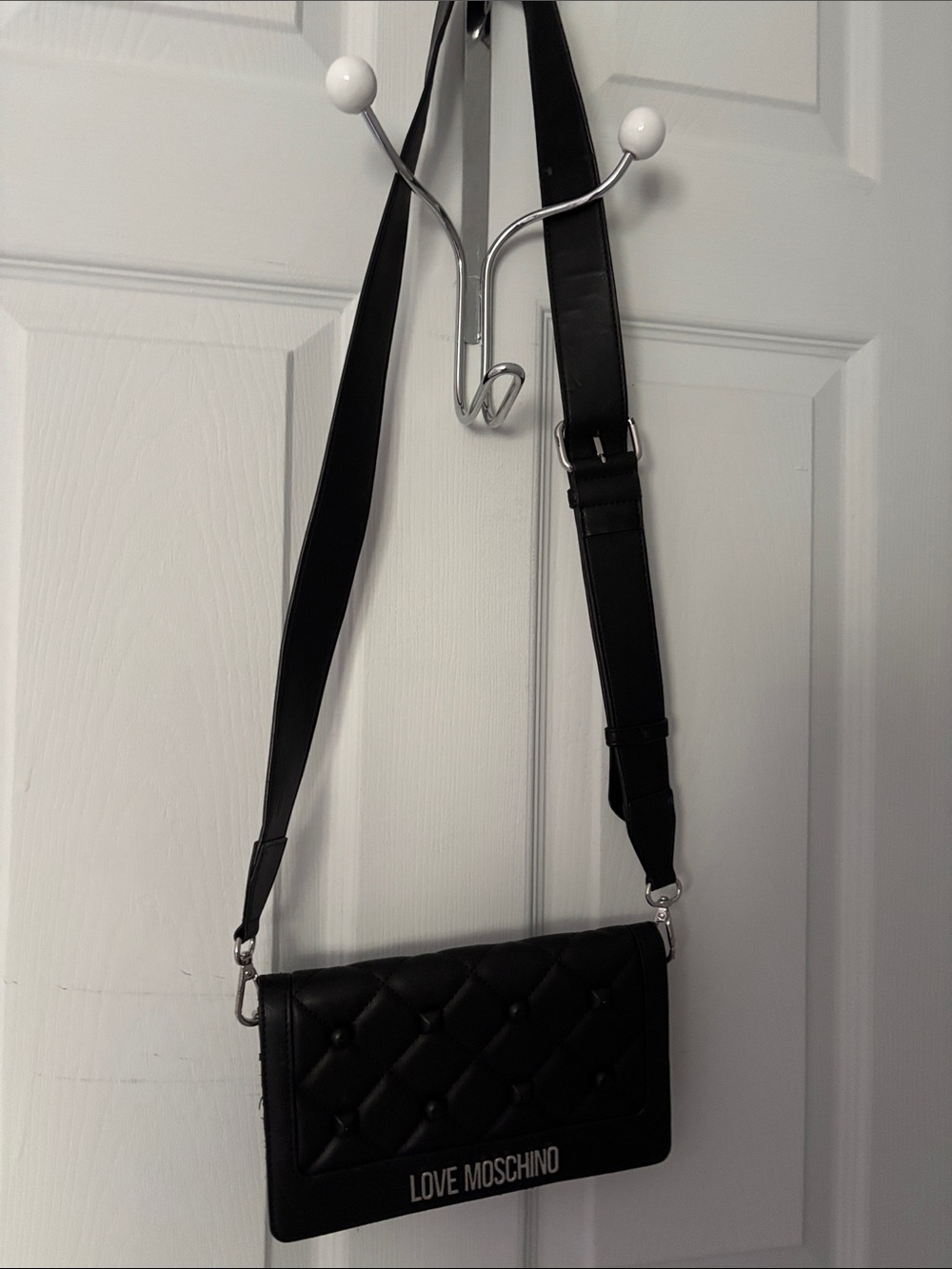Love Moschino Black Quilted Studded Crossbody Bag - Picture 12 of 12